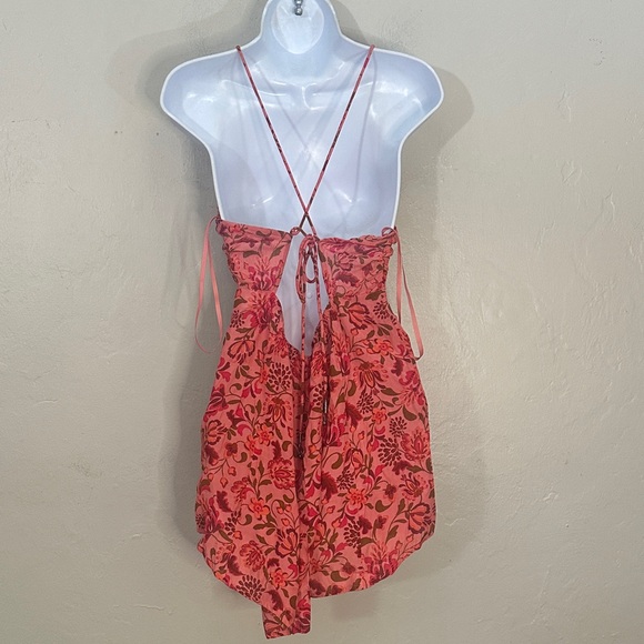 Free People Red Floral Mini Dress - Picture 3 of 4